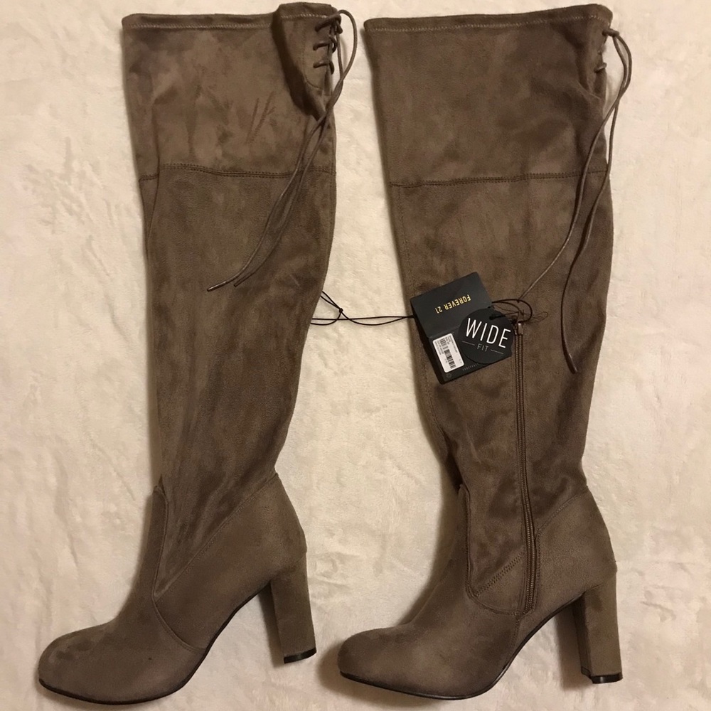 Sexy Taupe Thigh High Boots